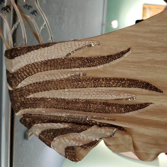 Vintage Art Deco Silk Beaded Gown - Picture 2 of 5